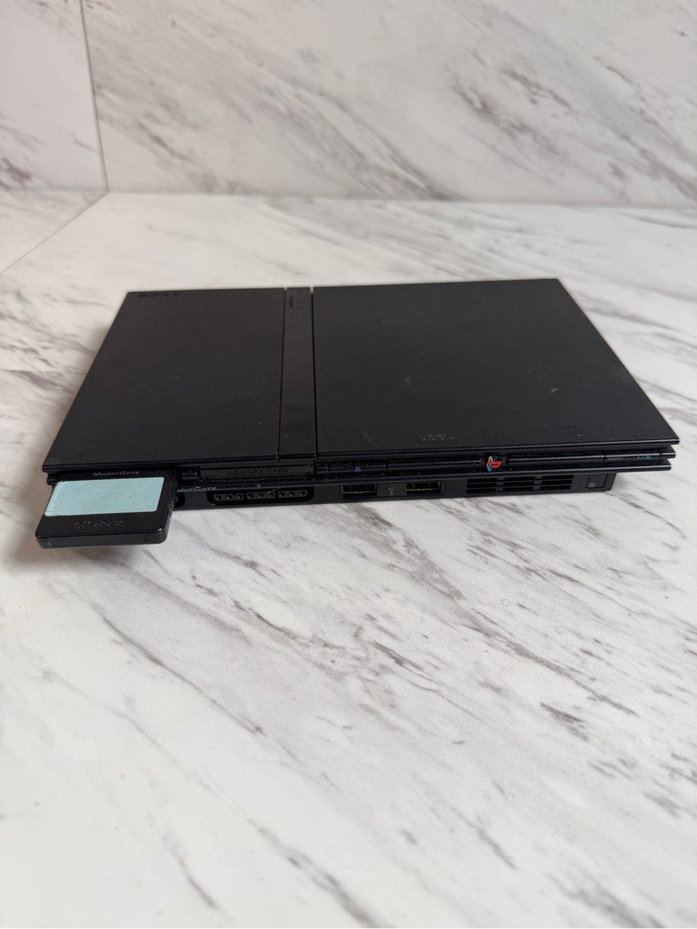 Vintage Sony PS2 Slim Console SCPH-70012 Black Star Wars Game Memory Card As-Is